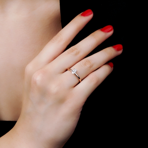  0.50ct D Renk Gia Sertifikalı Oval Pırlanta Tektaş Yüzük YT1023