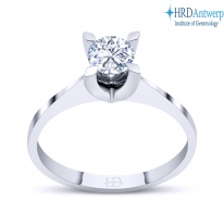 Lois Diamond F Renk 0.50 Karat Pırlanta Tektaş Yüzük-HRD Sertifikalı YZ1050