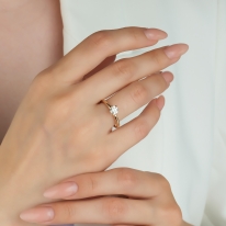 Lois Diamond 0.50 Karat F Renk  Pırlanta Tektaş Yüzük-HRD Sertifikalı YZ1052