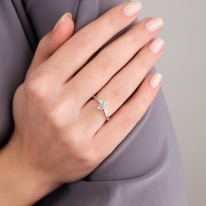 Lois Diamond 0.70 Karat F Rengi Pırlanta Tektaş Yüzük-GİA Sertifikalı YZ1071