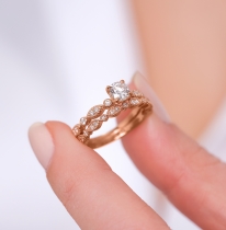 Lois Diamond 0.72 Karat Tektaş Yarımtur İkili Set Pırlantalı Vintage Model Hrd Sertifikalı YZ1021