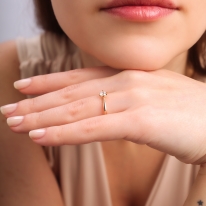 Lois Diamond 0.35 Karat E Rengi Pırlanta Tektaş Yüzük-GİA Sertifikalı YZ1042