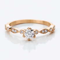 Lois Diamond 0.42 Karat Pırlanta Vintage Tektaş Yüzük-HRD Sertifikalı YZ1023