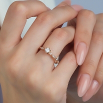Lois Diamond 0.42 Karat Pırlanta Vintage Tektaş Yüzük-HRD Sertifikalı YZ1023