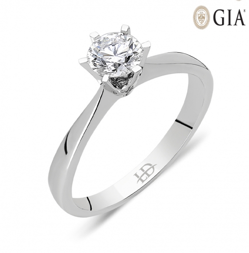 Lois Diamond E Renk 0.50 Karat Pırlanta Tektaş Yüzük-GİA Sertifikalı YZ1051