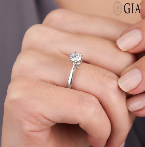 Lois Diamond GİA 0.60 Karat E Renk Pırlanta Tektaş Yüzük YZ1061