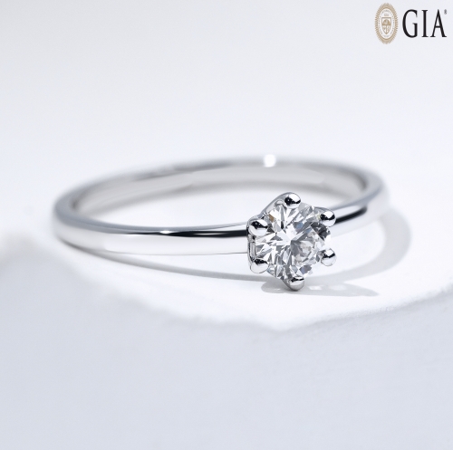  0.35 Karat E Rengi Pırlanta Tektaş Yüzük-GİA Sertifikalı YZ1047