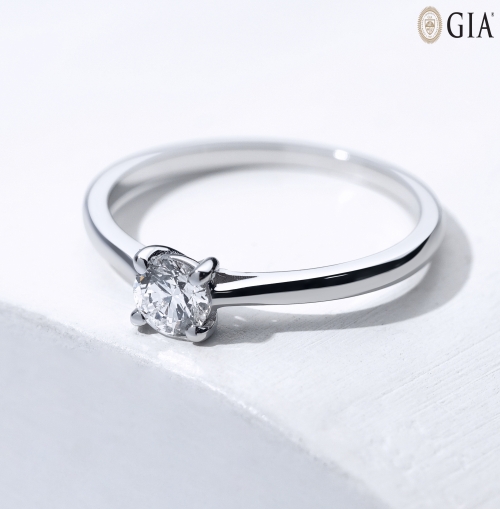 Lois Diamond 0.35 Karat E Rengi Pırlanta Tektaş Yüzük-GİA Sertifikalı YZ1044