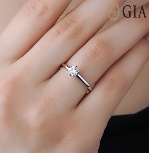 Lois Diamond 0.45 Karat E Rengi Pırlanta Tektaş Yüzük-GİA sertifikalı YZ1046
