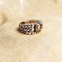  1.50 Karat Oval Sarı Sitrin Pırlantalı Yüzük (Helios'un Mührü) 457