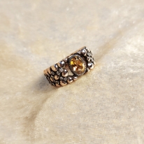  1.50 Karat Oval Sarı Sitrin Pırlantalı Yüzük (Helios'un Mührü) 457