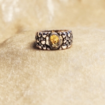  1.50 Karat Oval Sarı Sitrin Pırlantalı Yüzük (Helios'un Mührü) 457
