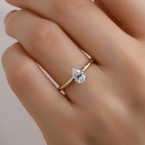  1.00 Karat Lab Grown Pırlanta Damla Kesim Tektaş Yüzük LAB20