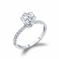  1.20 Karat D VS1 Lab Grown Kenarı Taşlı Pırlanta Tektaş Yüzük LAB21