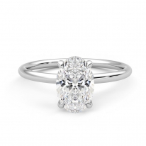  1.50 Karat D VS1 Lab Grown Pırlanta Oval Tektaş Yüzük LAB24