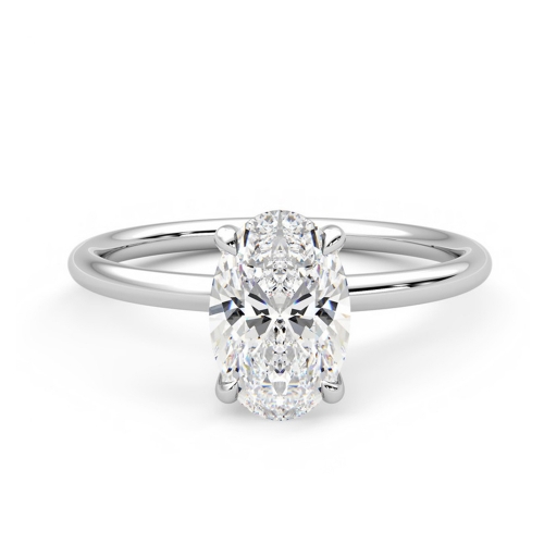  1.50 Karat D VS1 Lab Grown Pırlanta Oval Tektaş Yüzük LAB24